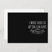 Dog Lover Design I Work Hard Postkarte (Vorne/Hinten)