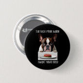 Dog Lover Design Steak Dinner Food Bulldog Button (Vorne & Hinten)