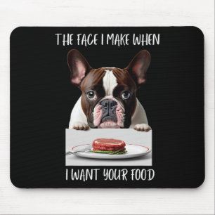 Dog Lover Design Steak Dinner Food Bulldog Mousepad