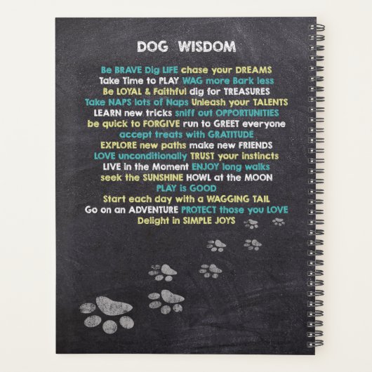 Dog Lover Dog Wisdom Quotes Planer (Rückseite)