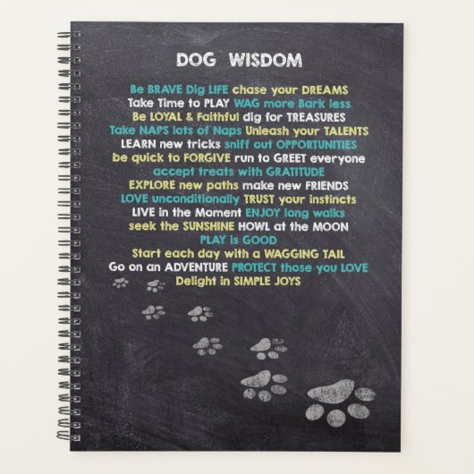 Dog Lover Dog Wisdom Quotes Planer (Vorderseite)