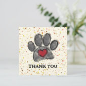 Dog Lover Drawing Watercolor Paint Splatter Dankeskarte (Stehend Vorderseite)