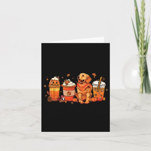 Dog Lover Fall Kaffee Pumpkin Gewürz Latte Iced Au Karte (Vorderseite)