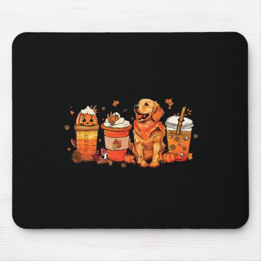 Dog Lover Fall Kaffee Pumpkin Gewürz Latte Iced Au Mousepad (Vorne)