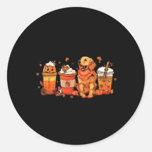 Dog Lover Fall Kaffee Pumpkin Gewürz Latte Iced Au Runder Aufkleber