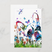Dog Lover French Bulldog And Dragonfly Dankeskarte (Vorne/Hinten)