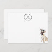 Dog Lover French Bulldog Personalisiert Royal Mitteilungskarte (Vorne/Hinten)