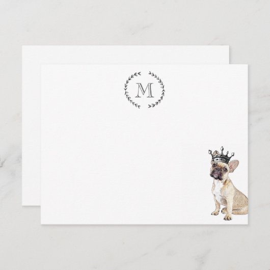 Dog Lover French Bulldog Personalisiert Royal Mitteilungskarte (Vorne/Hinten)