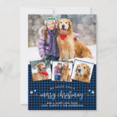 Dog Lover Frohe Weihnachten Blue Kariert Foto Coll (Vorderseite)