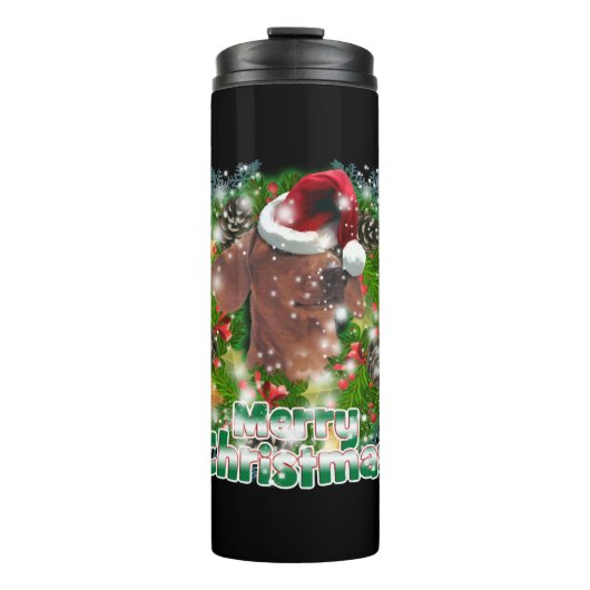 Dog Lover Frohe Weihnachtsfeier Dackel Thermosbecher (Vorderseite)