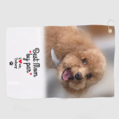 Dog Lover Fun Foto Beste Mama nach Maß Golfer Golfhandtuch (Horizontal)