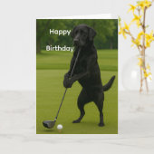 Dog Lover funny birthday card Lab at the Tee Karte (Gelbe Blume)