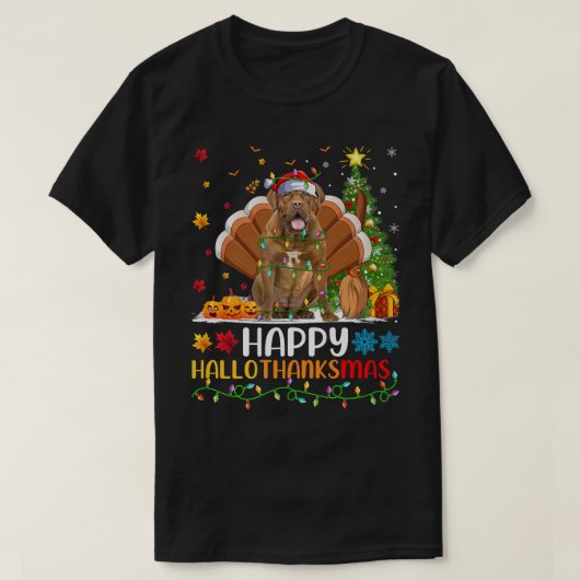 Dog Lover Funny Happy Dogue De Bordeau Dog Hallo T T-Shirt (Design vorne)
