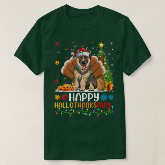 Dog Lover Funny Happy German Shepherd Dog HelloTha T-Shirt (Design vorne)