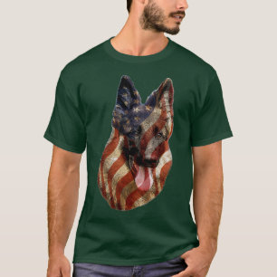 Dog Lover Geschenk Patriotische amerikanische Flag T-Shirt
