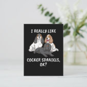 Dog Lover Gift Women I Really Like Cocker Spaniels Postkarte (Stehend Vorderseite)