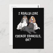 Dog Lover Gift Women I Really Like Cocker Spaniels Postkarte (Vorne/Hinten)