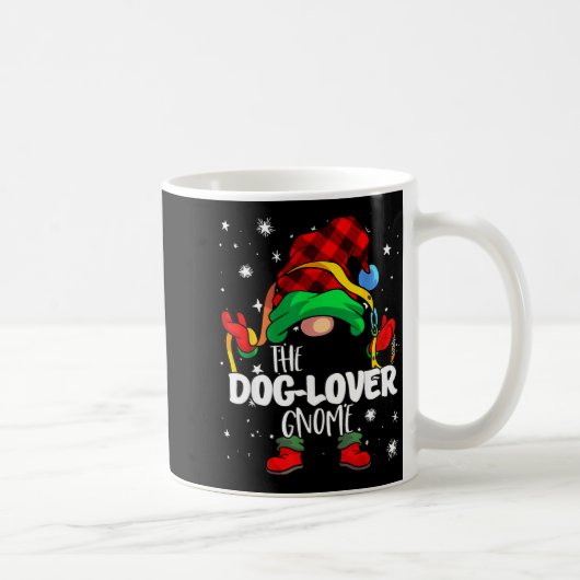 Dog Lover Gnome Red Buffalo Plaid Matching Family  Kaffeetasse (Rechts)