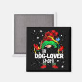 Dog Lover Gnome Red Buffalo Plaid Matching Family Magnet (Vorderseite/Rückseite)