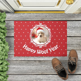 Dog Lover "Happy Woof Year" Weihnachtsfeiertag Fußmatte