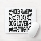 Dog Lover Hockey Player Mousepad (Mit Mouse)