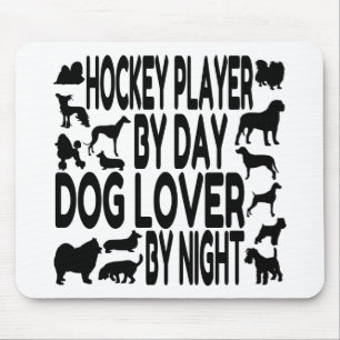Dog Lover Hockey Player Mousepad
