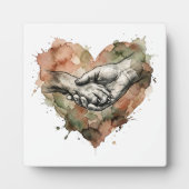 Dog Lover Human Animal Bond Watercolor Heart Fotoplatte (Vorderseite)