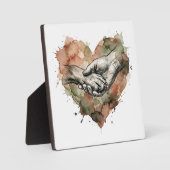 Dog Lover Human Animal Bond Watercolor Heart Fotoplatte (Vorderseite)