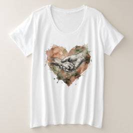 Dog Lover Human Animal Bond Watercolor Heart Große Größe T-Shirt