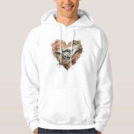 Dog Lover Human Animal Bond Watercolor Heart Hoodie