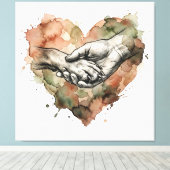 Dog Lover Human Animal Bond Watercolor Heart Leinwanddruck (Insitu (Holzboden))