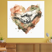 Dog Lover Human Animal Bond Watercolor Heart Leinwanddruck (Insitu (Wohnzimmer))