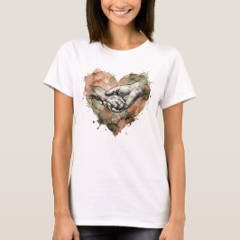 Dog Lover Human Animal Bond Watercolor Heart T-Shirt