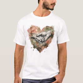 Dog Lover Human Animal Bond Watercolor Heart T-Shirt