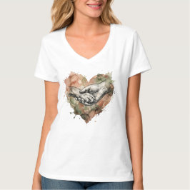 Dog Lover Human Animal Bond Watercolor Heart T-Shirt