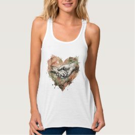 Dog Lover Human Animal Bond Watercolor Heart Tank Top