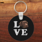 Dog Lover | I Love Chocolate Labrador Retriever Schlüsselanhänger (Vorderseite)