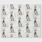 Dog Lover Irish Wolfhound in Antlers Weihnachten Geschenkpapier (Flach)