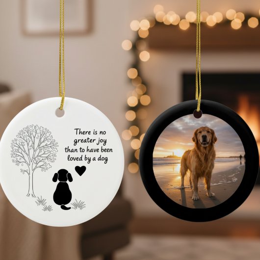 Dog Lover Joy Quote Keepsake Photo Ornament