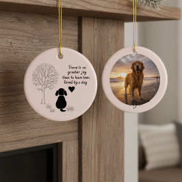 Dog Lover Joy Quote Keepsake Photo Ornament