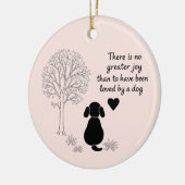 Dog Lover Joy Quote Keepsake Photo Ornament (Links)