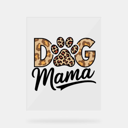 Dog Lover Leopard Printpaw Acrylschild (Vorderseite)