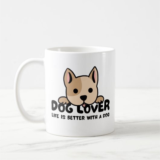 Dog lover - Life is better with a dog Kaffeetasse (Links)