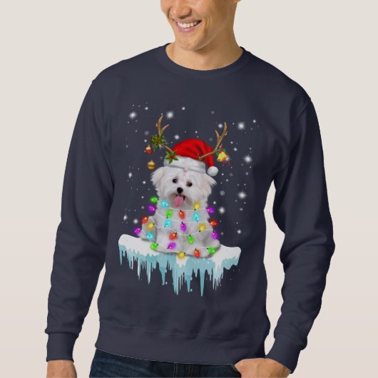 Dog Lover [maltese Christmas Fairy Light In Winter Sweatshirt (Vorderseite)