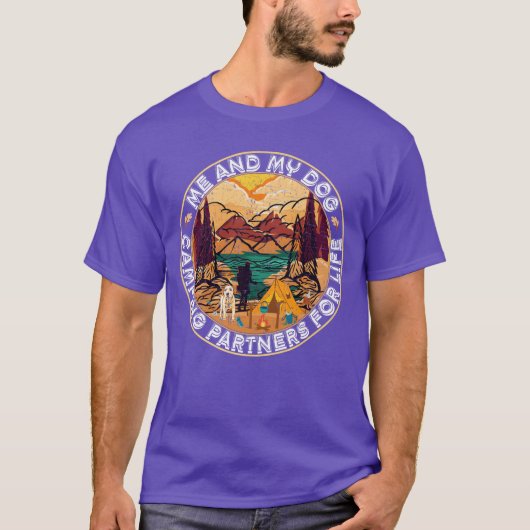 Dog Lover Man and His Dog Best Camping Partners fa T-Shirt (Vorderseite)