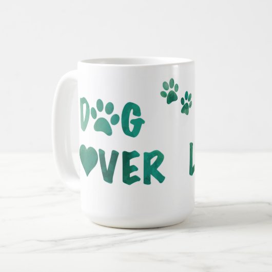 Dog Lover mit Paw Prints Kaffee Tasse (Vorderseite Links)