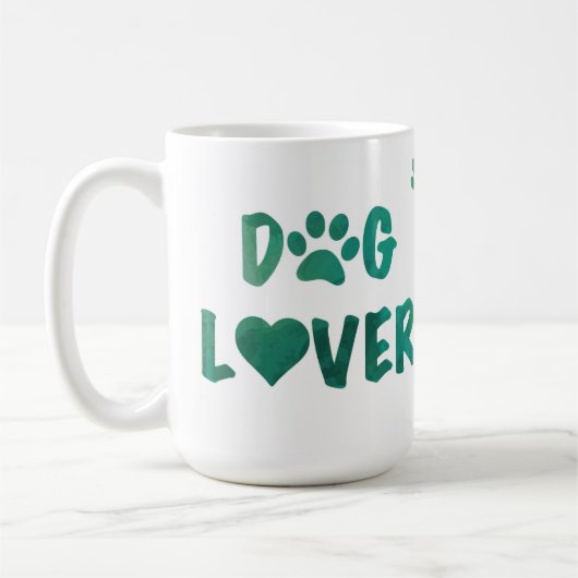 Dog Lover mit Paw Prints Kaffee Tasse (Links)