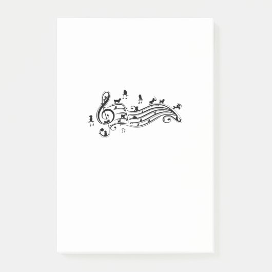 Dog Lover Music Melody Maltese Dog on Music Note Post-it Klebezettel (Vorderseite)