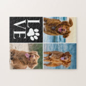 Dog Lover Name Photo Collage Custom Love Pet Puzzle (Horizontal)