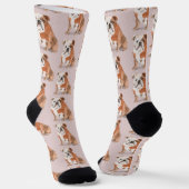 Dog Lover Pattern Fun Socken (Gewinkelt)